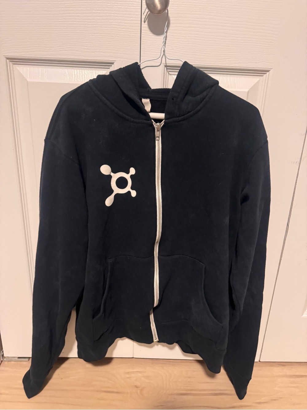 Orangetheory Unisex Black Zip-Up Hoodie with White Logo